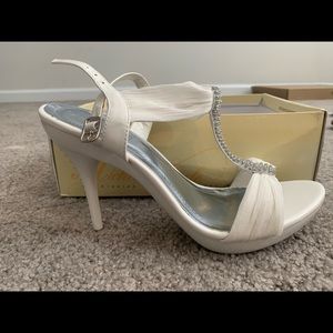 White Elegant Evening Gown Shoes